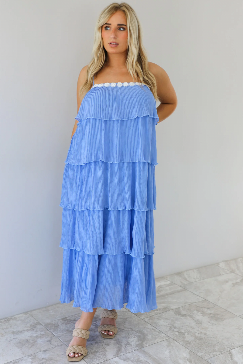 Called The Rain Maxi Dress: Blue