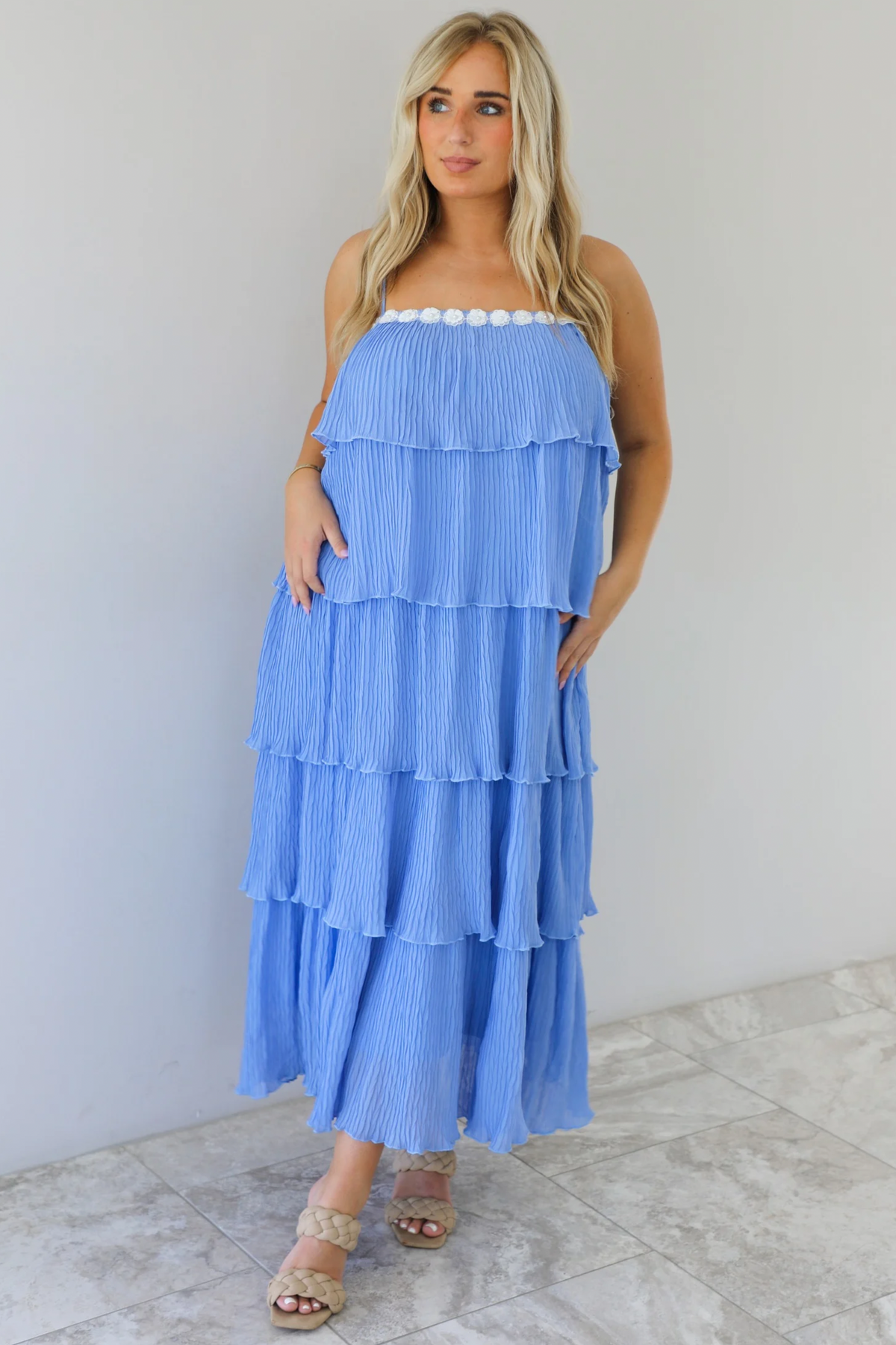 Called The Rain Maxi Dress: Blue