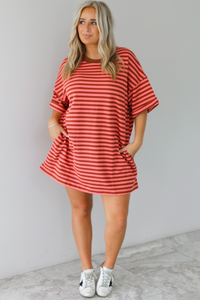 RESTOCK: Easy Does It Tunic: Rust/Coral