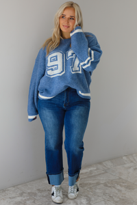 97 Sweater: Blue/White