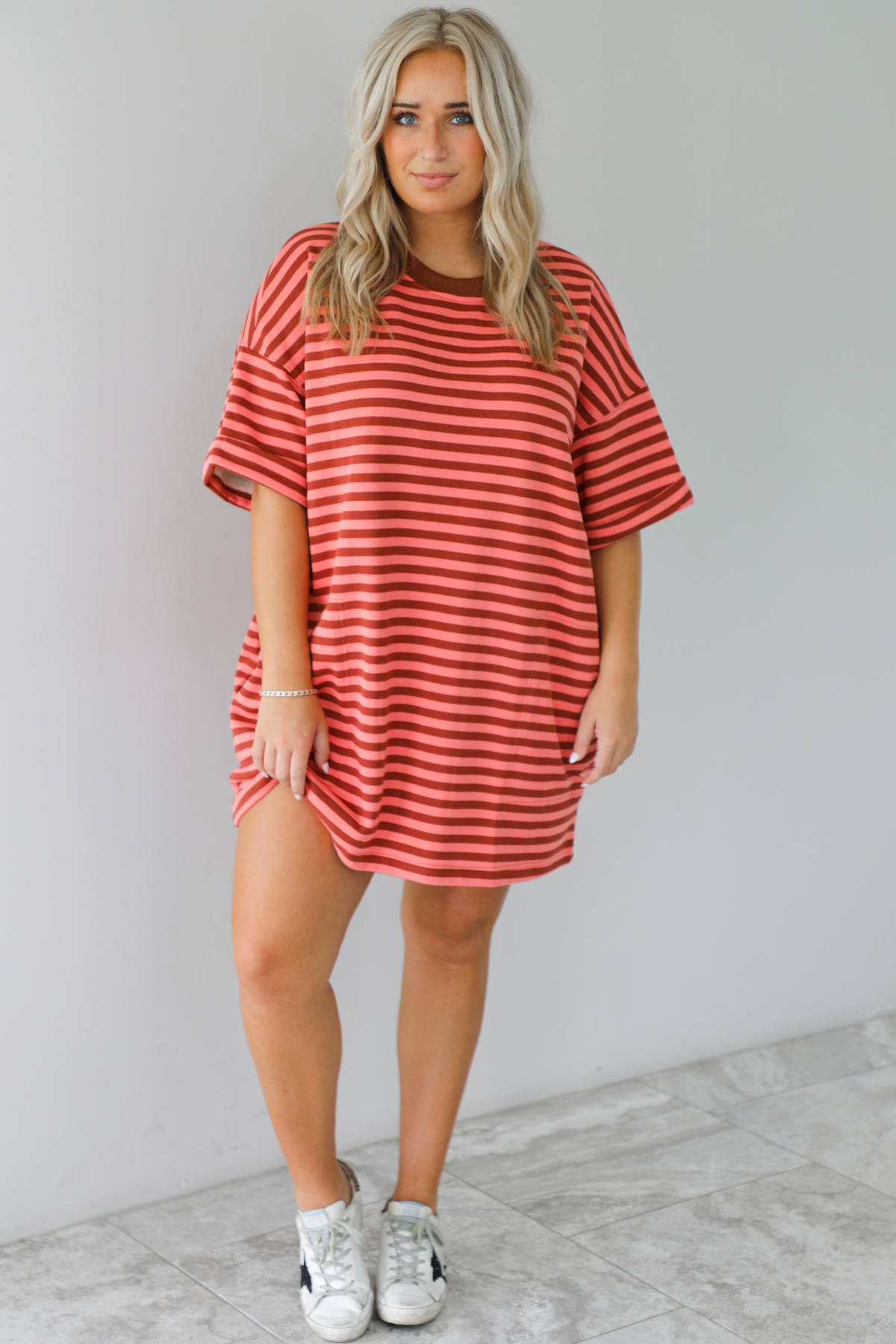 RESTOCK: Easy Does It Tunic: Rust/Coral