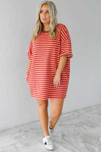 RESTOCK: Easy Does It Tunic: Rust/Coral