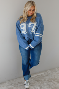 97 Sweater: Blue/White