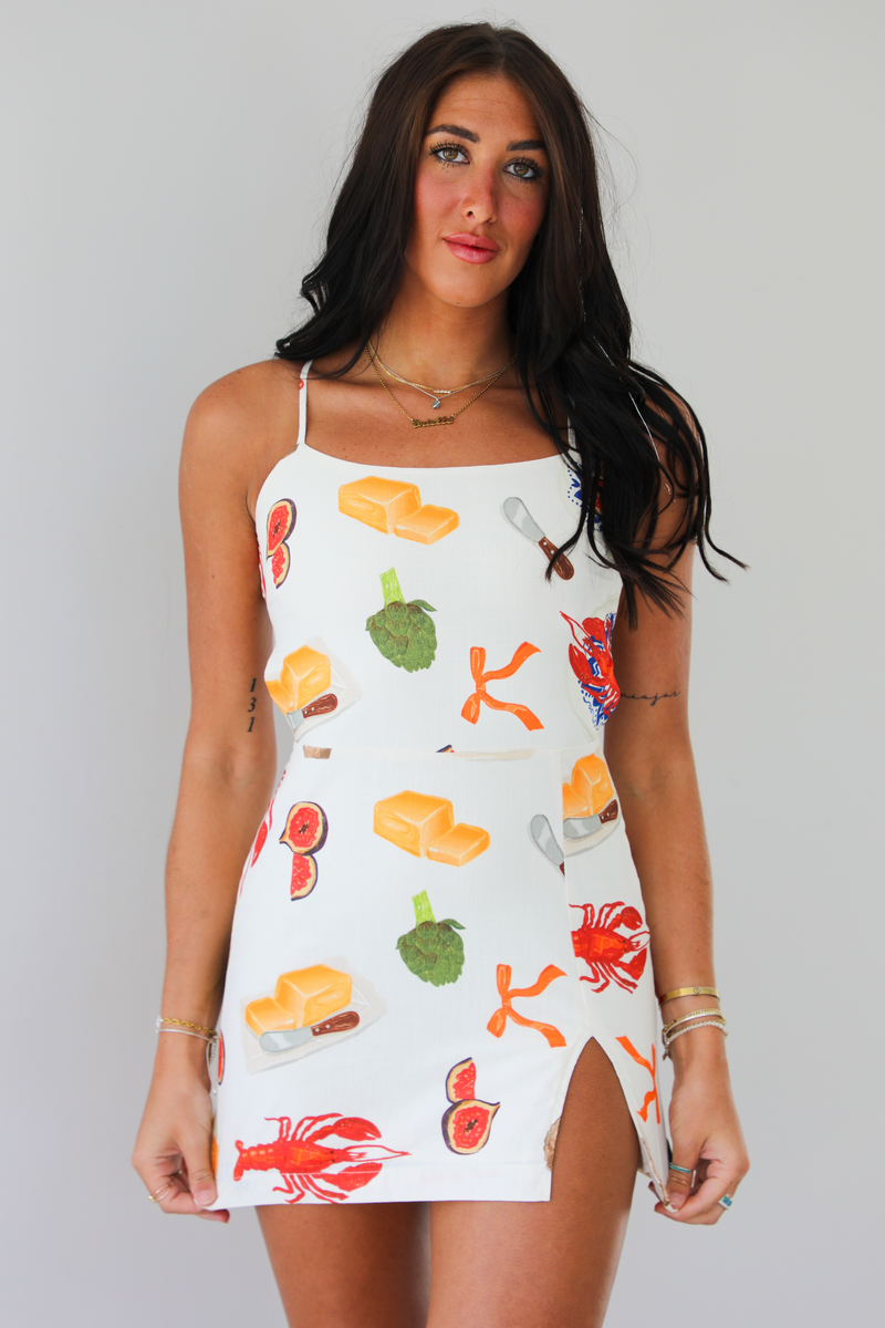 Bar Harbor Dress: Cream/Multi