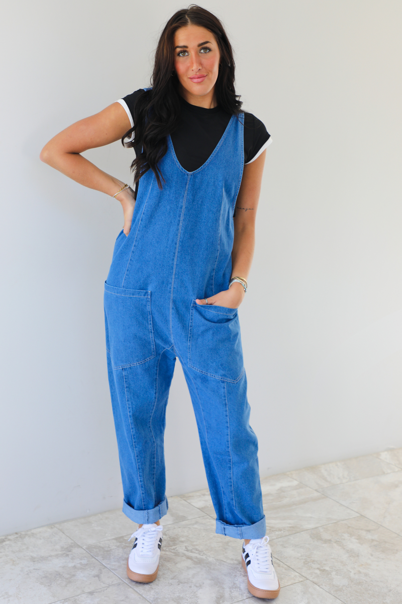 No Complaints Overalls: Dark Denim