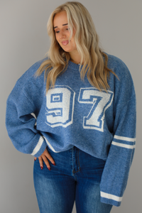 97 Sweater: Blue/White