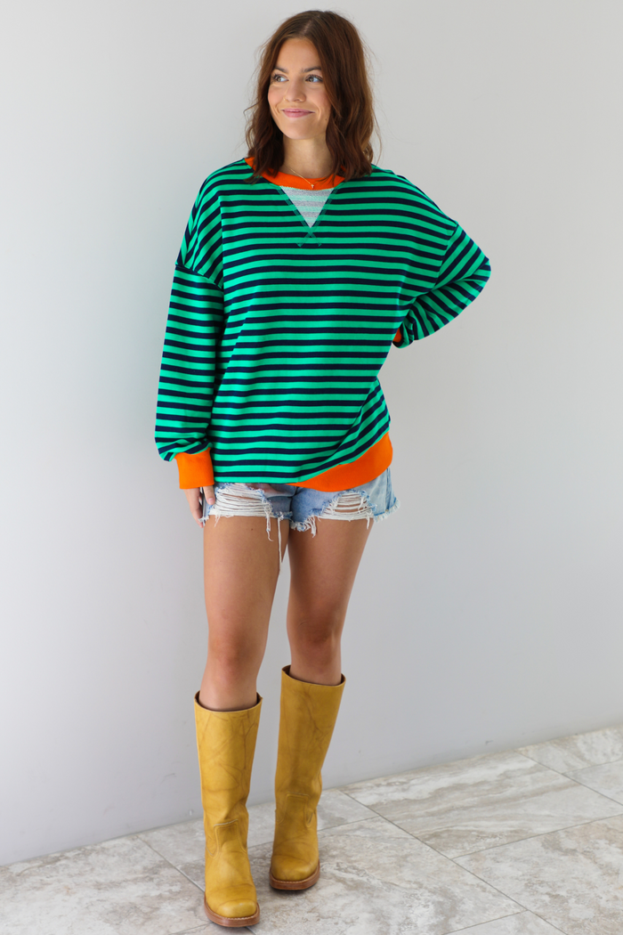 Casual Stroll Sweater: Green/Multi