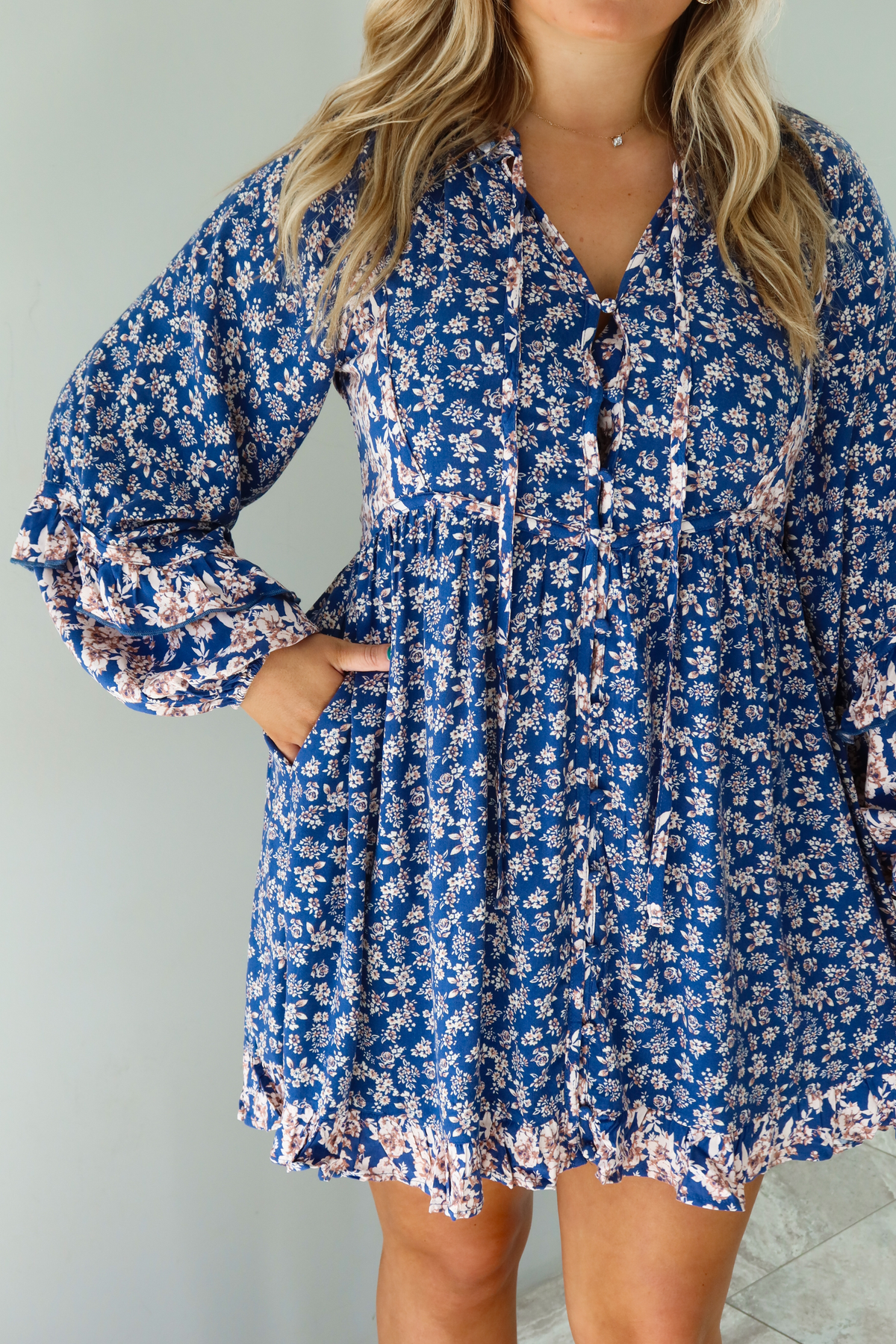 Day Date Dress: Blue/Multi Floral