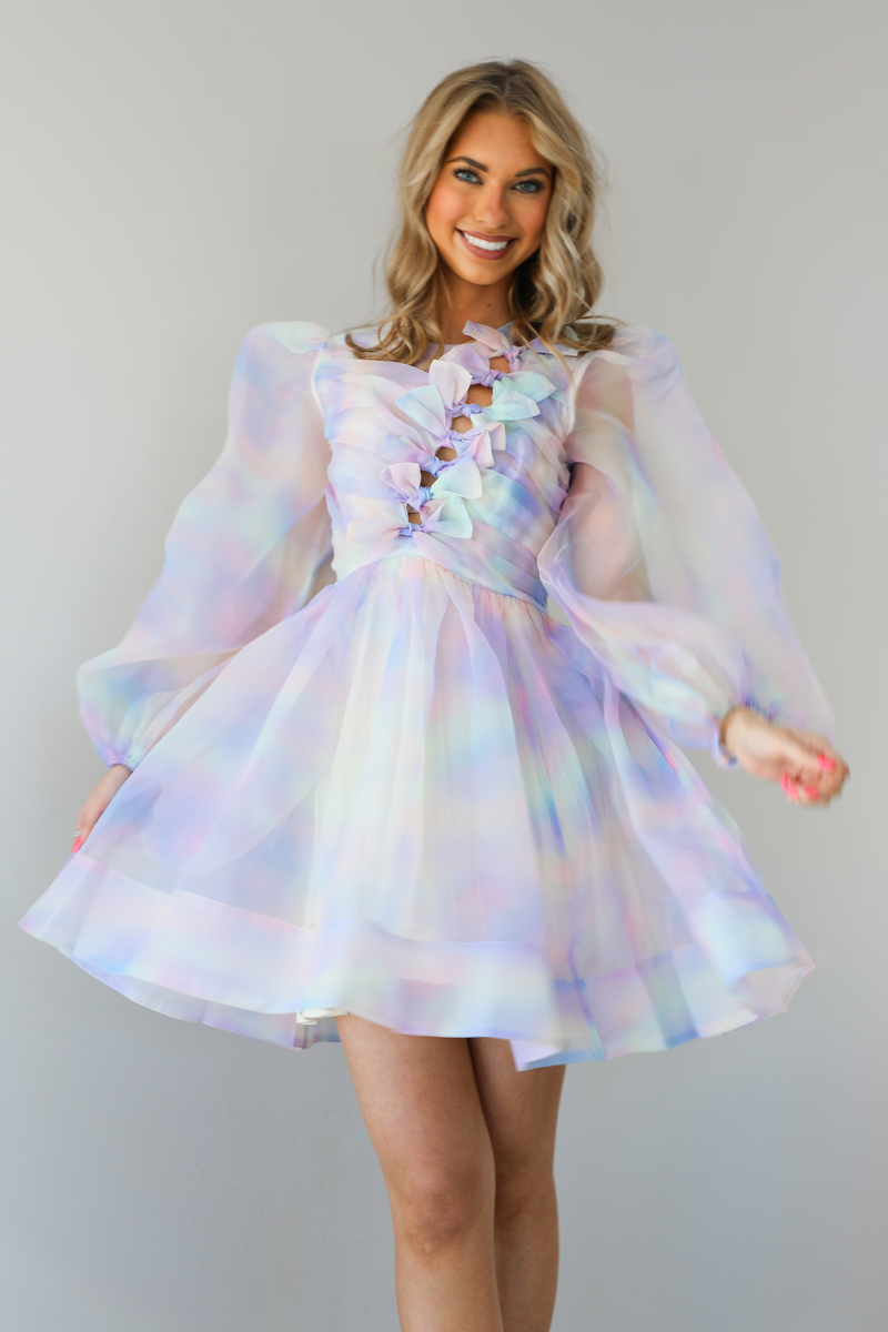 Birthday Girl Bow Dress: Rainbow