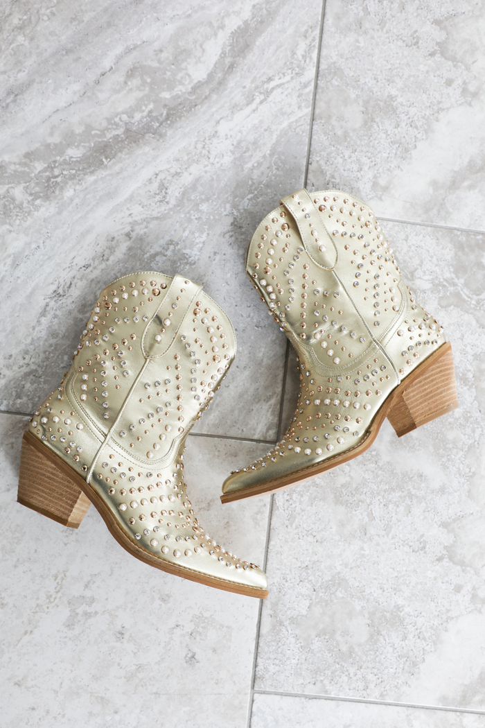 Nashville Boots: Gold/Pearl