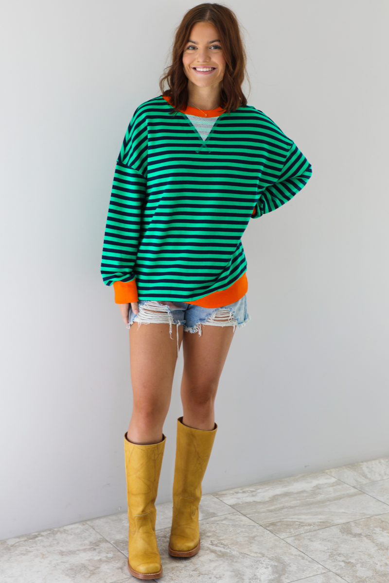 Casual Stroll Sweater: Green/Multi