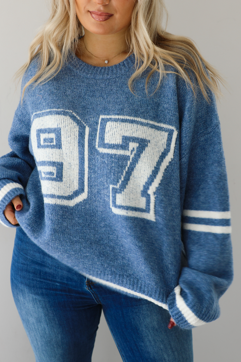 97 Sweater: Blue/White