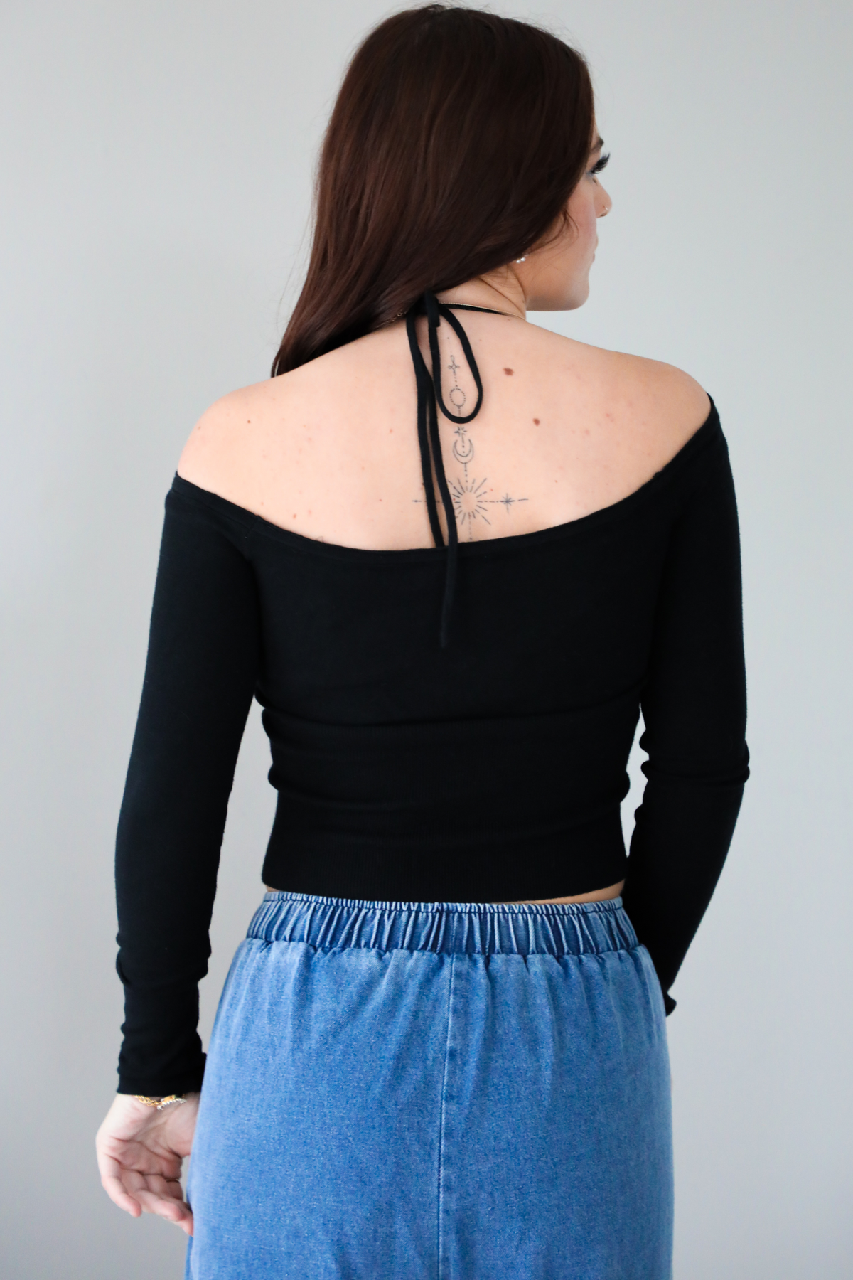 No Worries Knit Top: Black