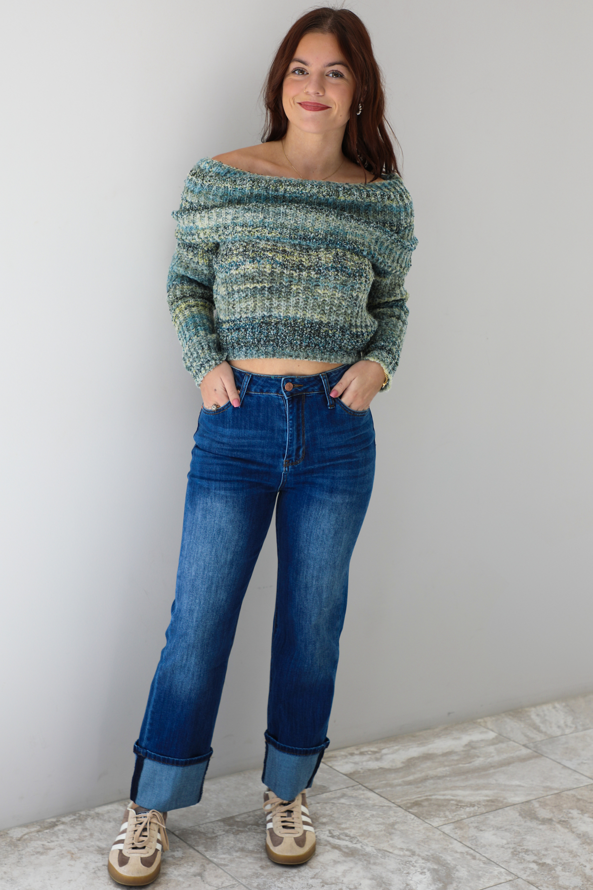 Simple Vibes Sweater: Green/Multi