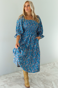 Do You Think Of Me Maxi Dress: Blue/Multi Floral