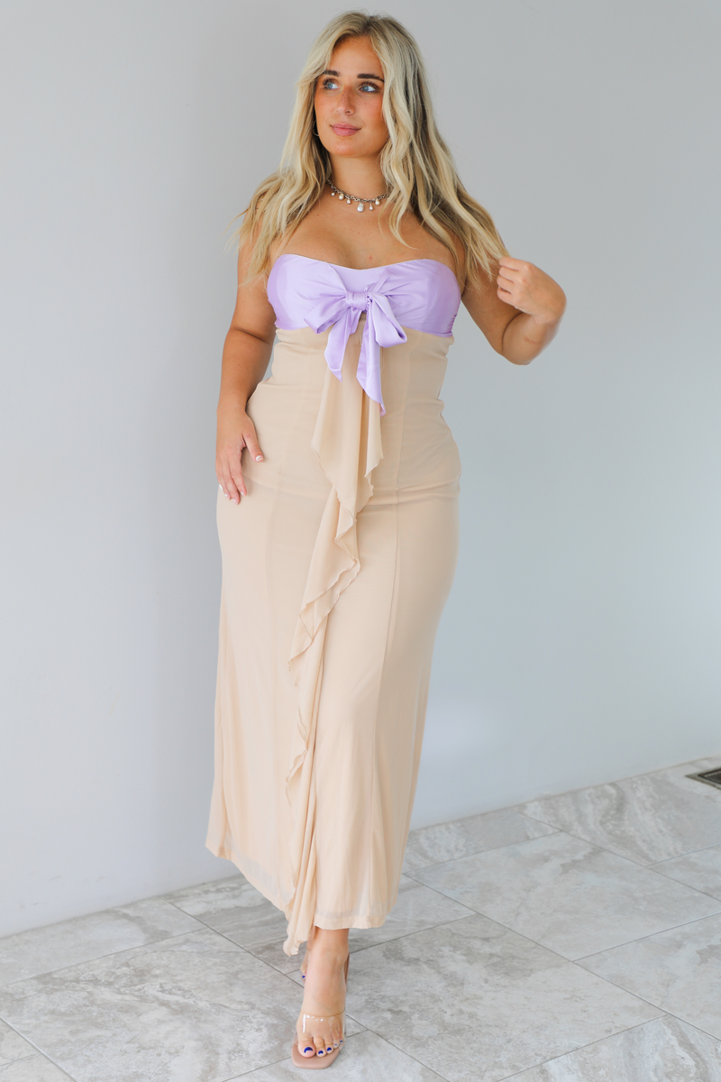 Skyfall Maxi Dress: Lavender/Nude