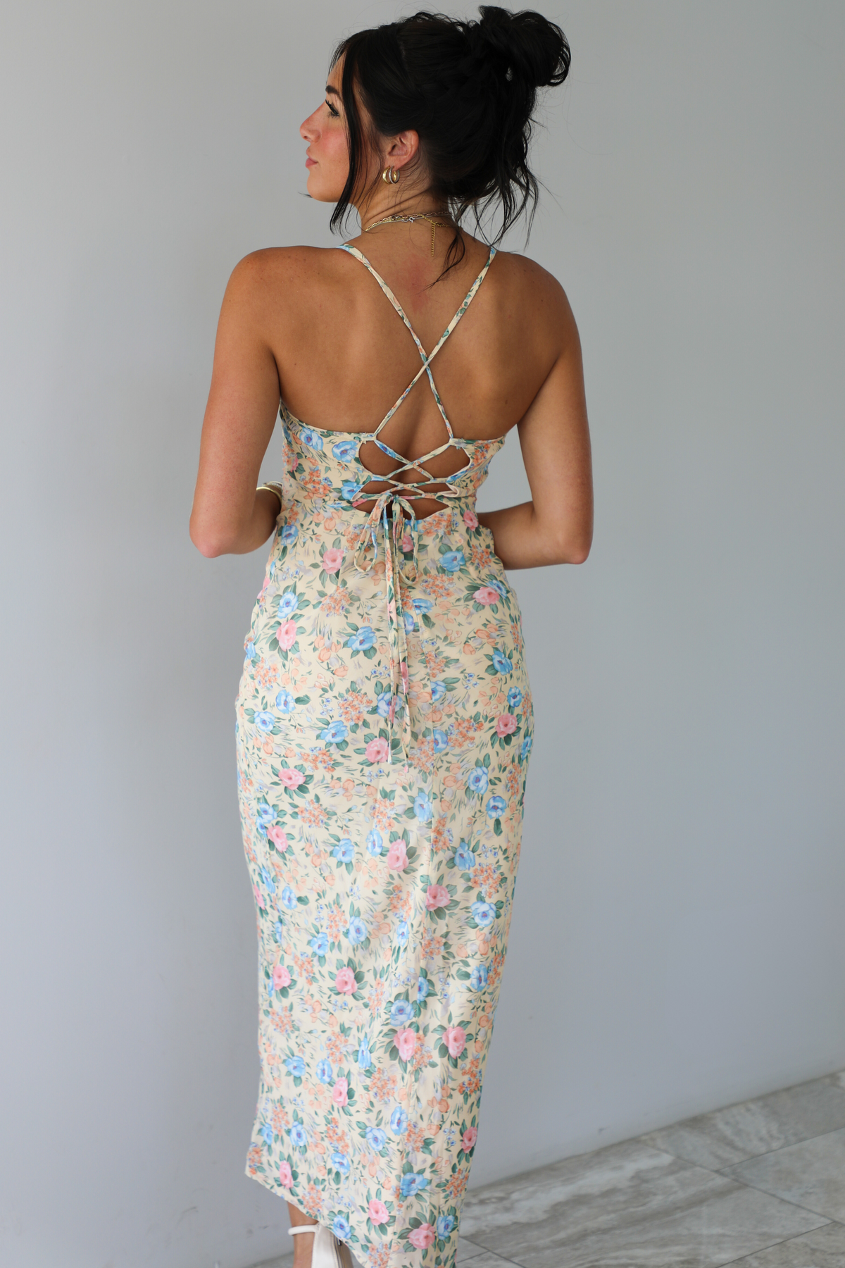 RESTOCK: See You Later Maxi Dress: Cream/Multi