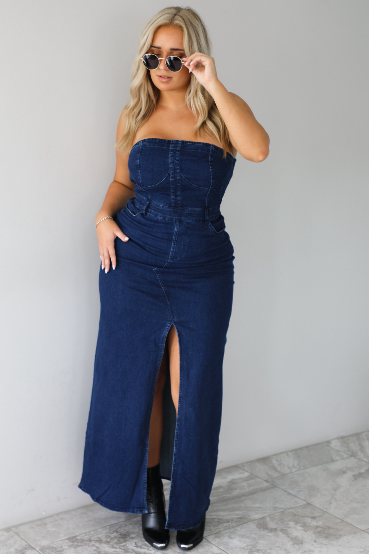 Let's Not Forget Maxi Dress: Dark Denim