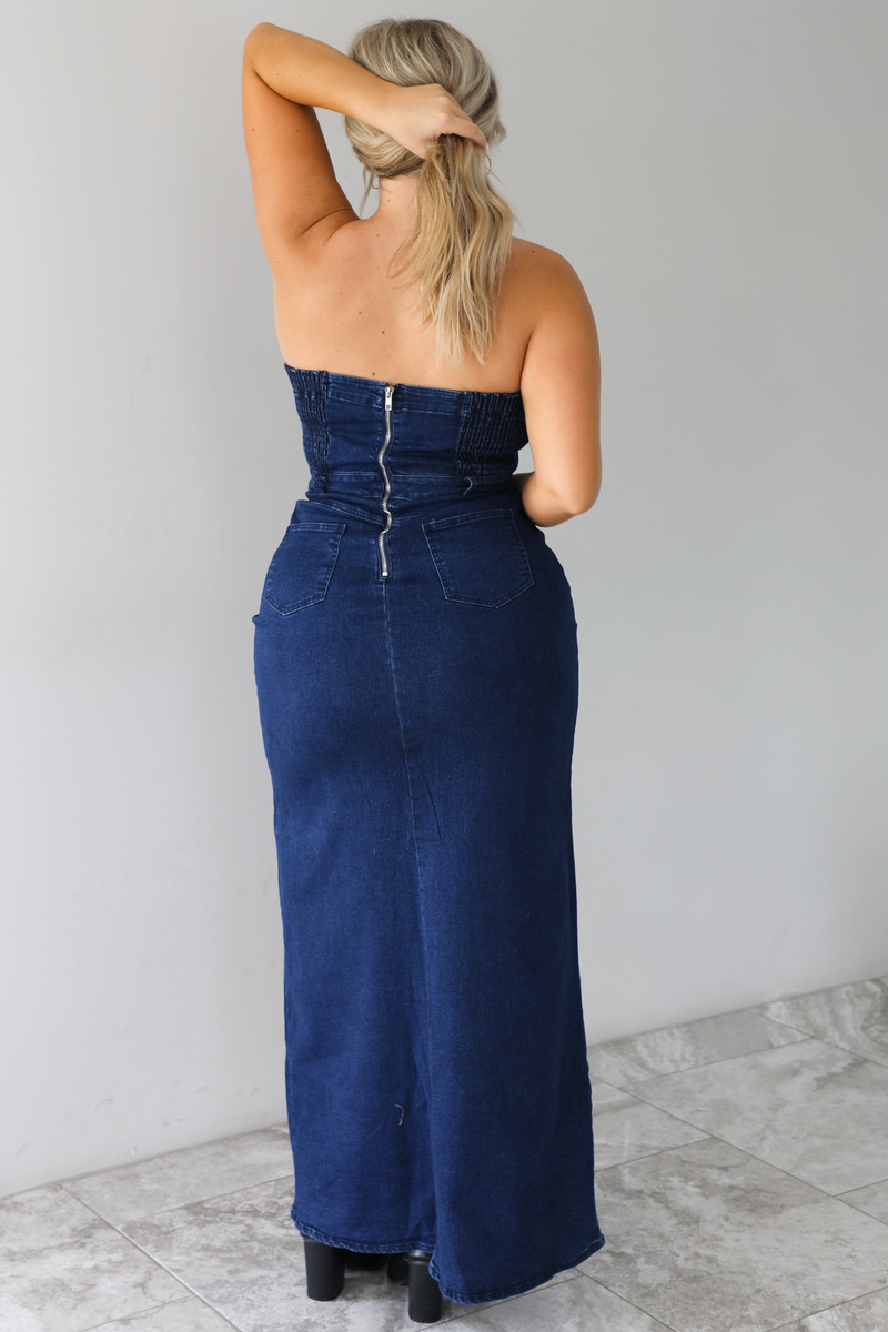 Let's Not Forget Maxi Dress: Dark Denim