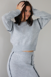 Autumn Crisp Sweater Set: Heather Grey