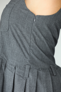 RESTOCK: Wise Decisions Mini Dress: Charcoal