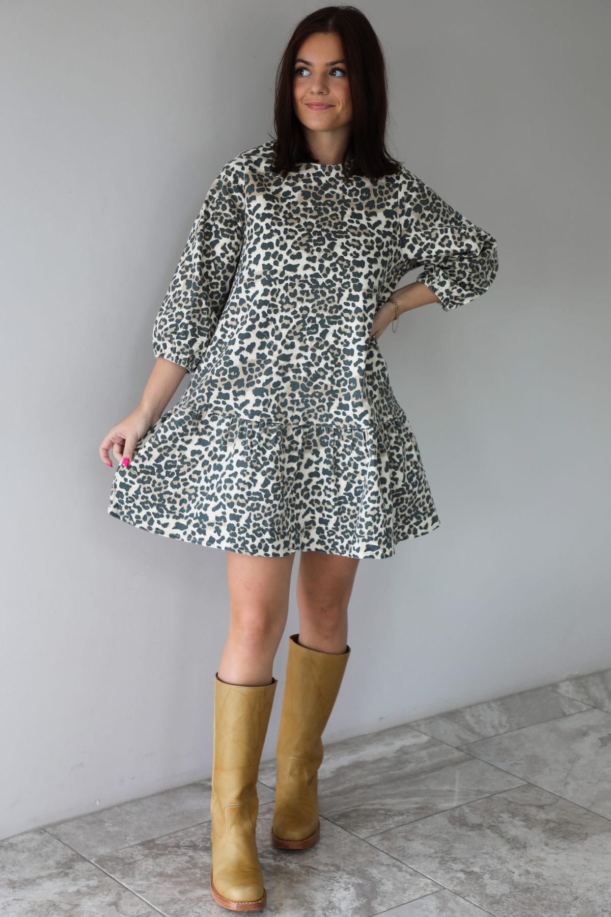 Take Me Back Dress: Leopard