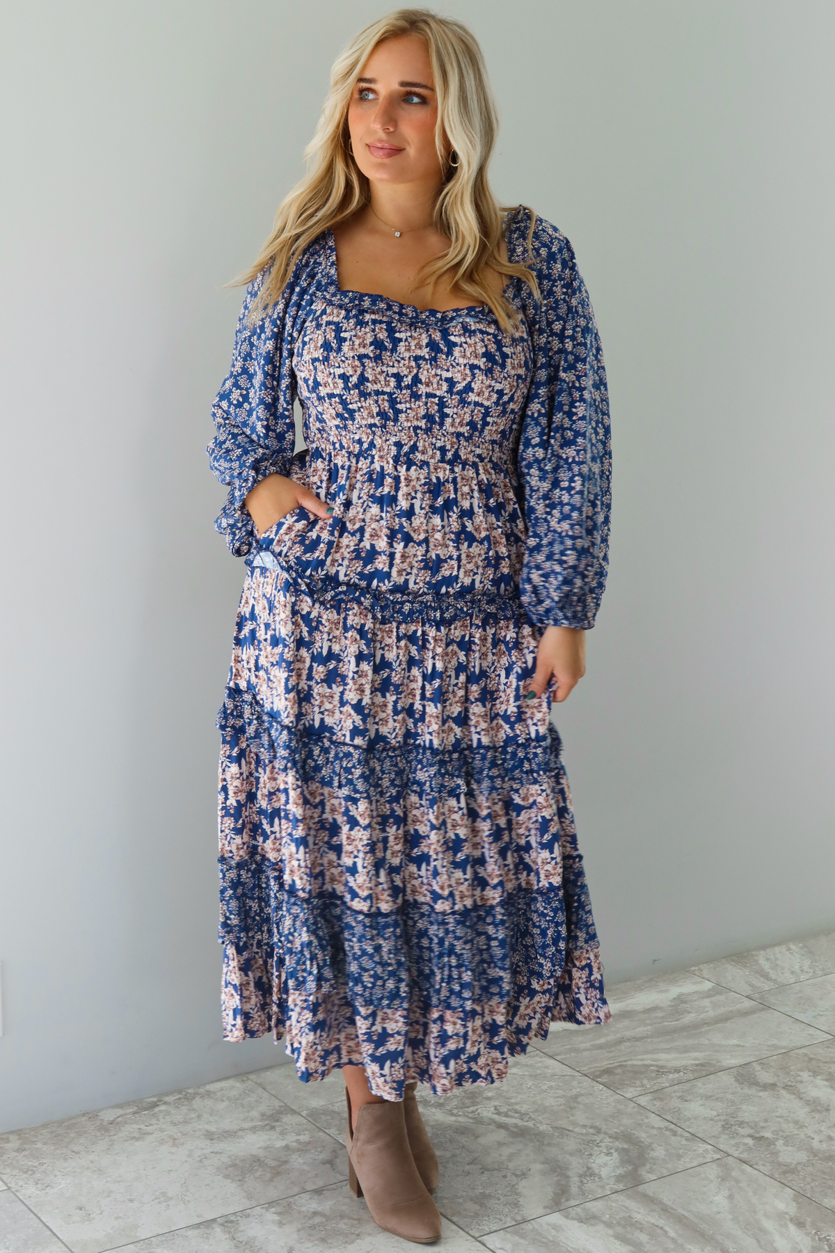 Totally Worth It Midi Dress: Navy/Multi