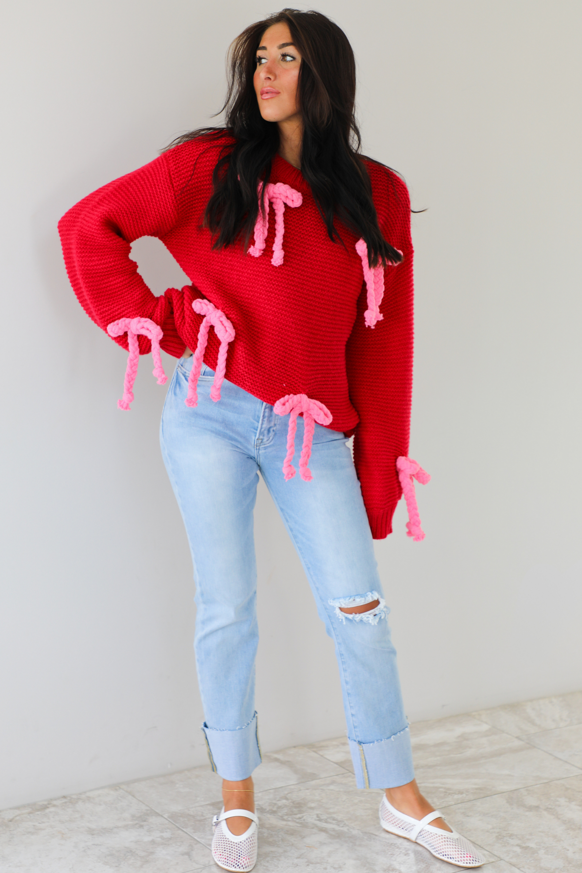 RESTOCK: Wear It Out Chunky Sweater: Red/Pink