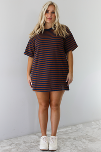 Easy Does It Tunic: Brick/Navy