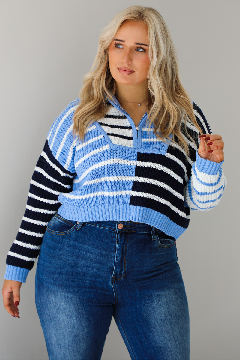 Think Of You Pull-Over Sweater: Blue/Multi