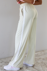 Nova Wide Leg Pants: Tan/White