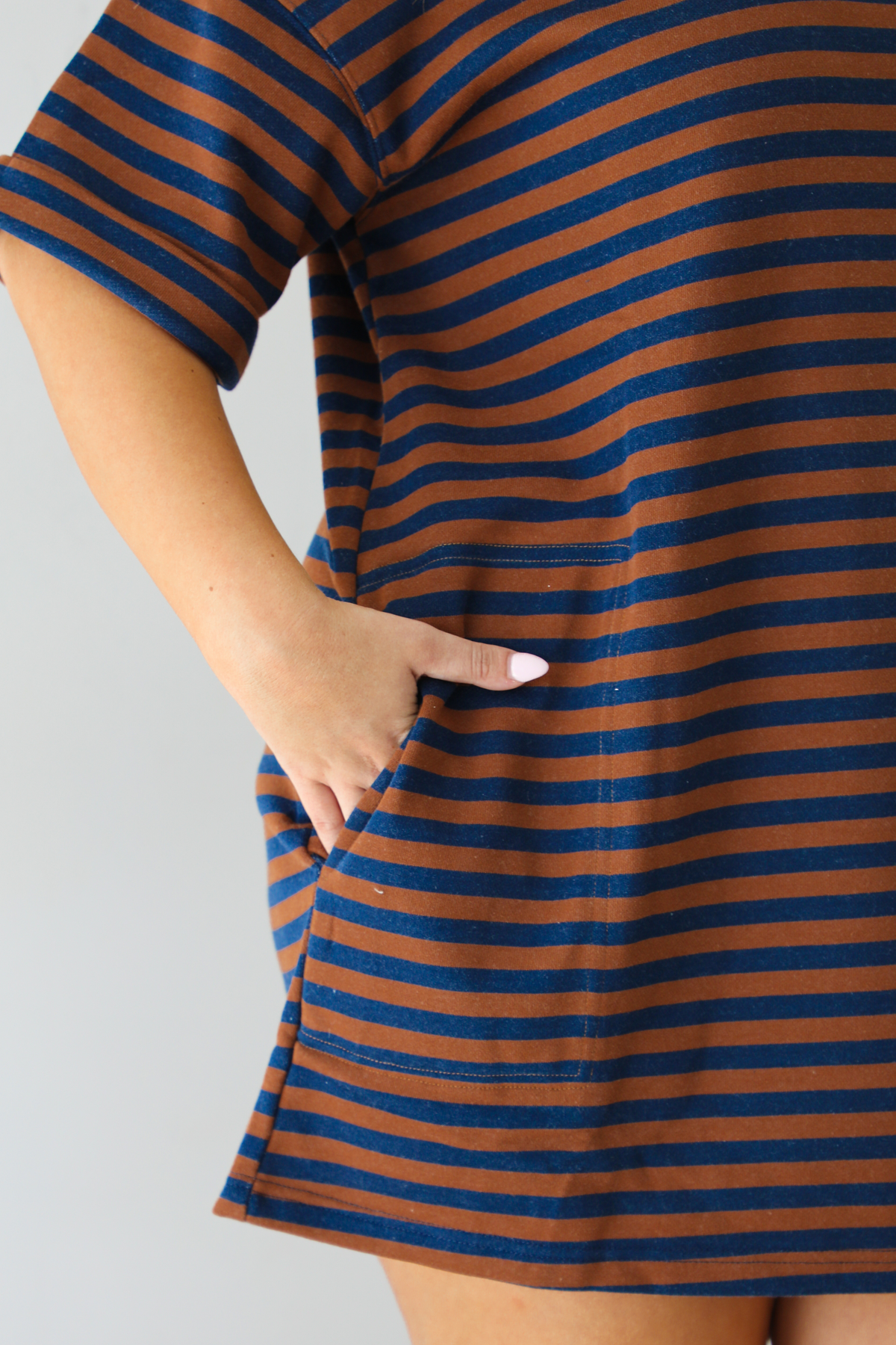 Easy Does It Tunic: Brick/Navy