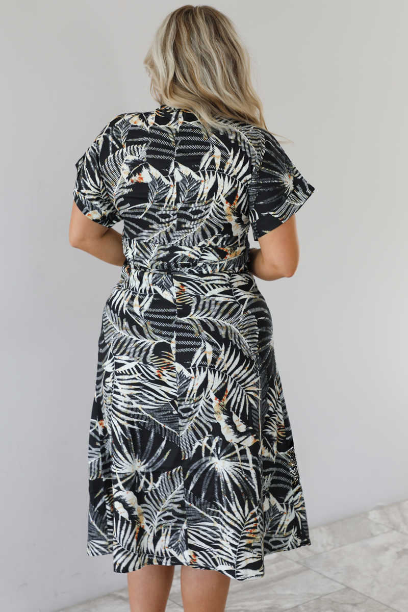 Look Forward To Fun Midi Dress: Black/Multi