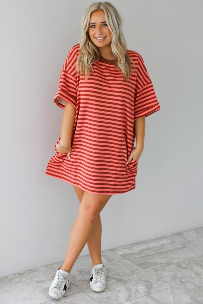 RESTOCK: Easy Does It Tunic: Rust/Coral