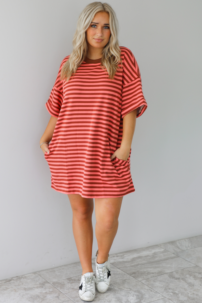 RESTOCK: Easy Does It Tunic: Rust/Coral